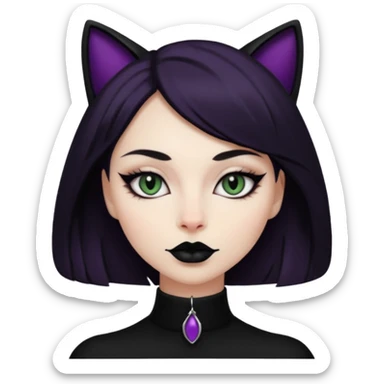 dark feminine energy woman, cat eye  sticker