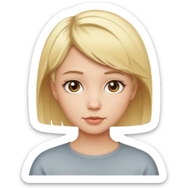 chica rubia con cabello corto sticker