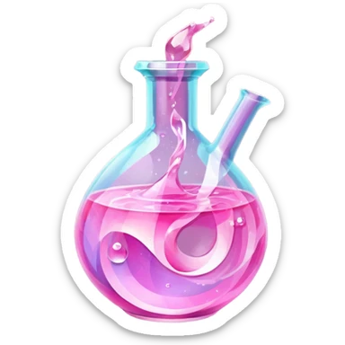 pink Magic Fantasy Potion, Glass Low Poly sticker