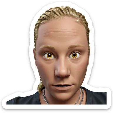 male portrait with necklace sticker