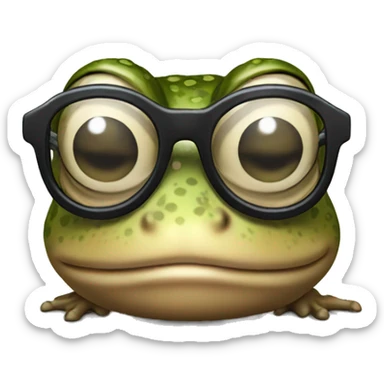 toad with glasses  sticker