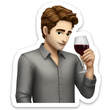 edward cullen drinking wine sticker