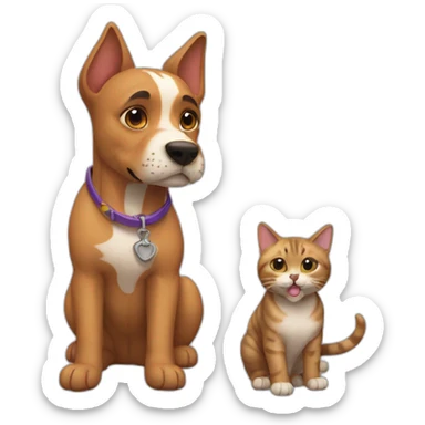 Perro con gato sticker