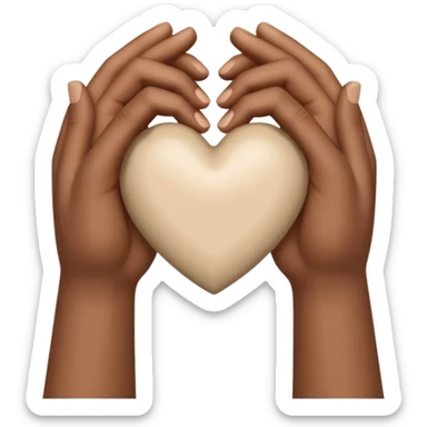 une main blanche et une main marron qui forme un coeur comme ça 🫶🏾 sticker