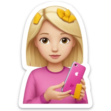 A blonde haired girl with a pink iPhone 16 ￼ sticker