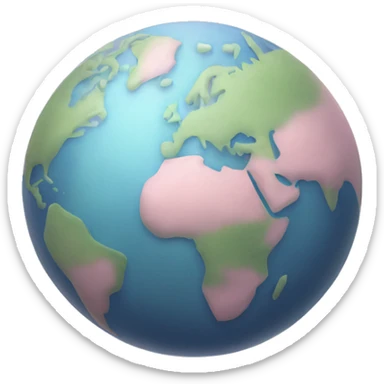 Pastel Rosa planet earth  sticker