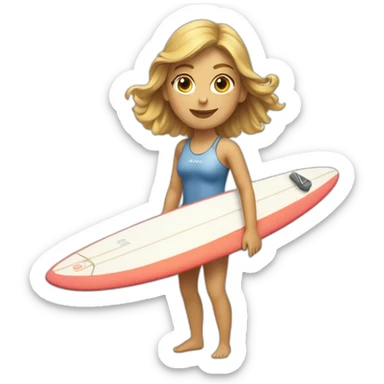 A French girl on a surf sticker