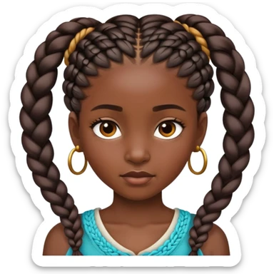 back of african girls head sticker