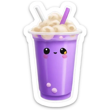 Boba tea lila sticker