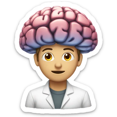 Cerebro haciendo pesas sticker