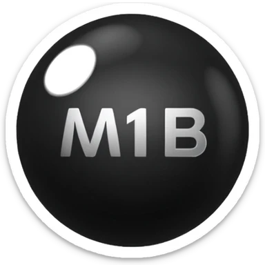 Black Ball with MB written on it. Nothing else no holes. sticker