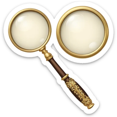 glowing white victorian magnifying glass sticker