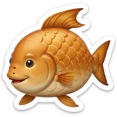 delicous fish-shaped bun like simple emoji for using app with cute bun and 측면에서 바라보는 붕어빵 이미지 비늘은 최대한 안보이게 귀여운 이미지로 sticker