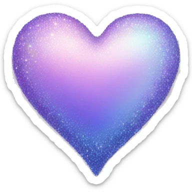 sparkly pastel indigo-lilac-gradient iridescent heart sticker