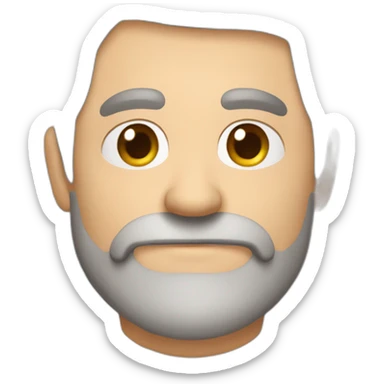 Middle-aged brown-haired, grey-bearded guy who is happily instrentive and hyperactive sticker