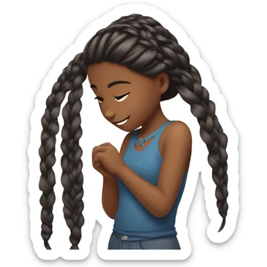 Khalyn braiding girl hair  sticker