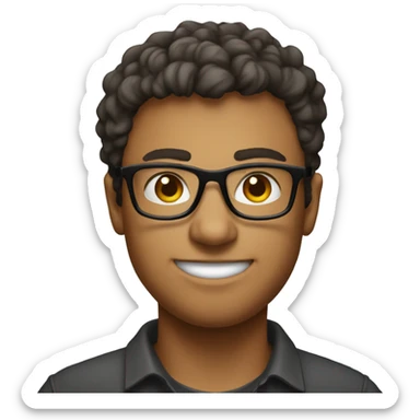 Stanford cs bro nerdy with glasses. full body sticker