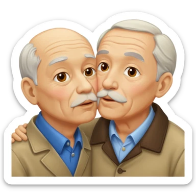 old men kissing  sticker