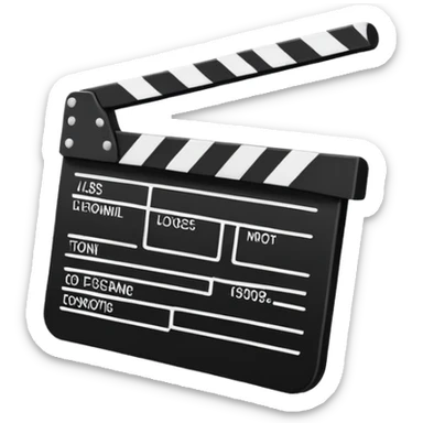most abstract possible clapperboard, single line with one diagonal, absolute minimalism sticker