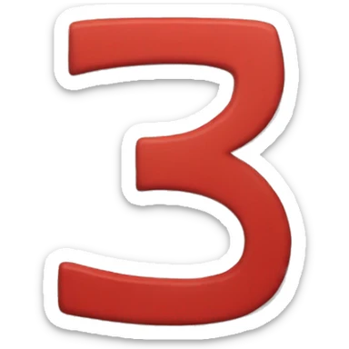 Red number 75 with 2 red lines below the number sticker