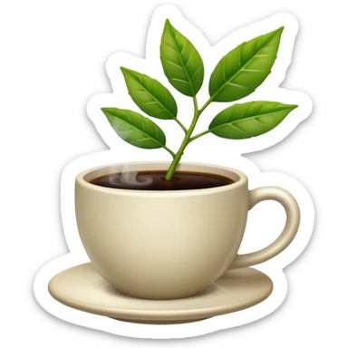 Cup of coffee with a plants sticker