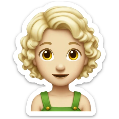 girl irish fairy with wavy short blond hair full view sticker