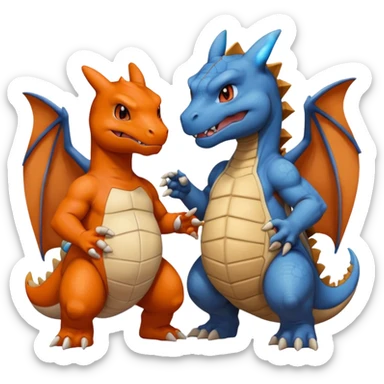 give me different pokeman helpging each other sticker