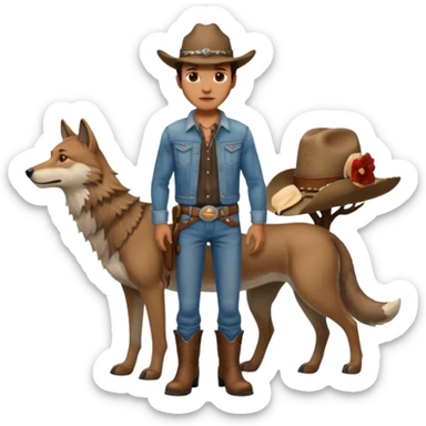 wolf and cowboys sticker
