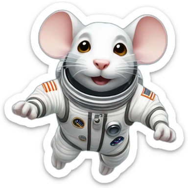 astronaut rat levitating sticker