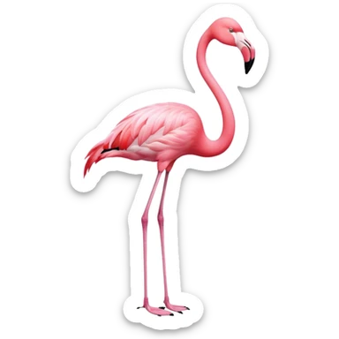 flamingo standing on one leg sticker