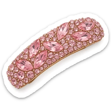 pink crystal barrette, glamorous and stylish sticker