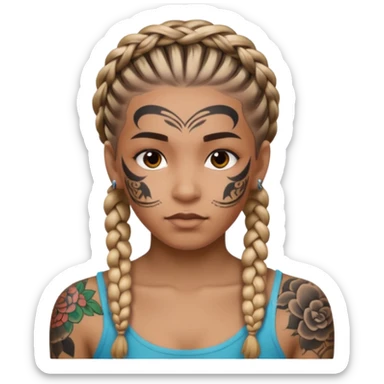 braided and tattoedbraided with lots lots lots of face tattooes sticker