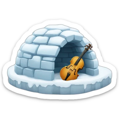 igloo with music symbol sticker