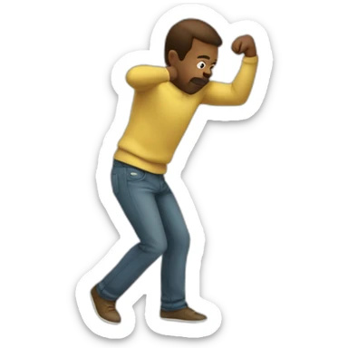 homme faisant un dab sticker