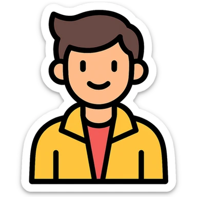 teenage boy wearing a jacket icon sticker