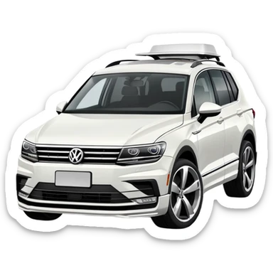white VW Tiguan with tuned up bonnet sticker