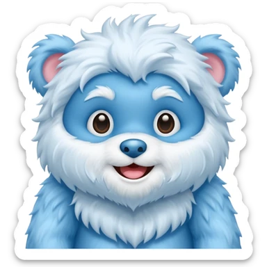 blue care baby bear yeti sticker