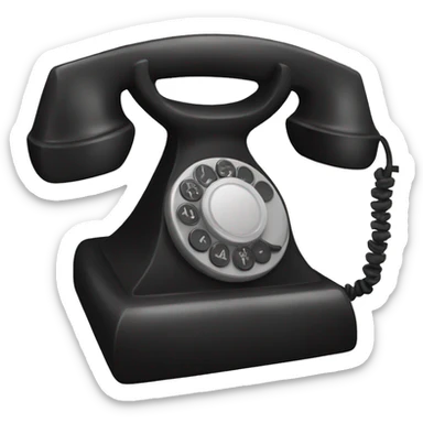 Black retro phone sticker