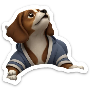 cozy animal on bed pillow sticker