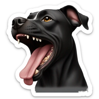 black staffordshire terrier howling sticker