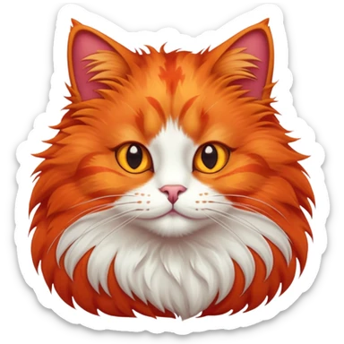 red cat with orange spots sticker