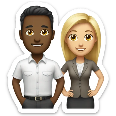 young male and female entrepreneur sticker