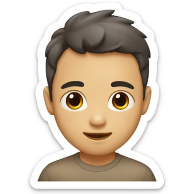 un niño con pelo liso, corto y rubio con ojos marrones sticker
