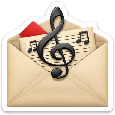 Mail with music note sticker