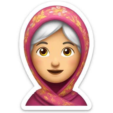Russian grandmother in colorful babushka sticker