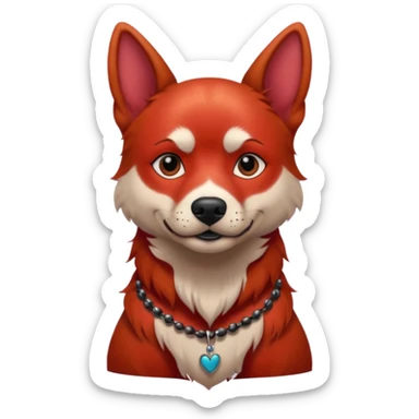 very tattoed looking dog with red hair sticker