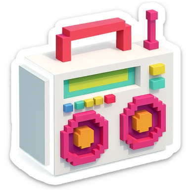 white boombox sticker