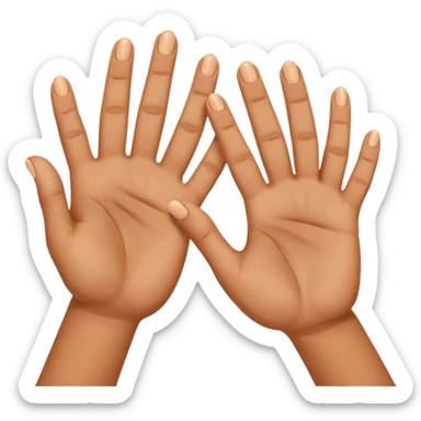 Hands palms face down with fingertips touching  sticker