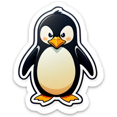 An angry penguin sticker