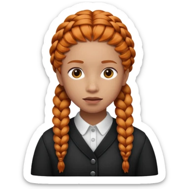 thick ginger braids sticker